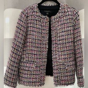 Ann Taylor jacket / blazer, Size 8 Petite, multicolored tweed